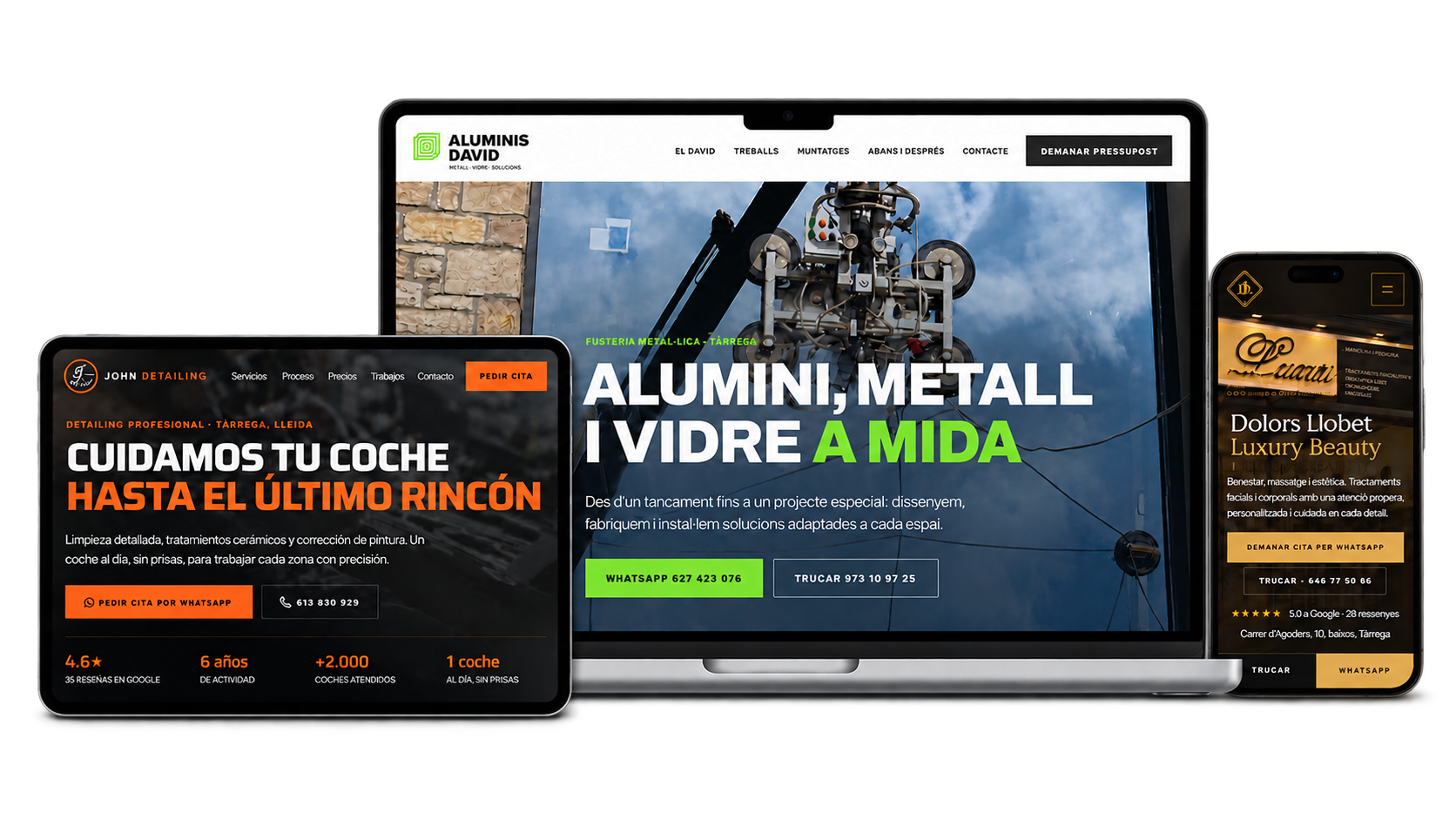 Mostra de webs LIMBOC en ordinador, tauleta i mòbil